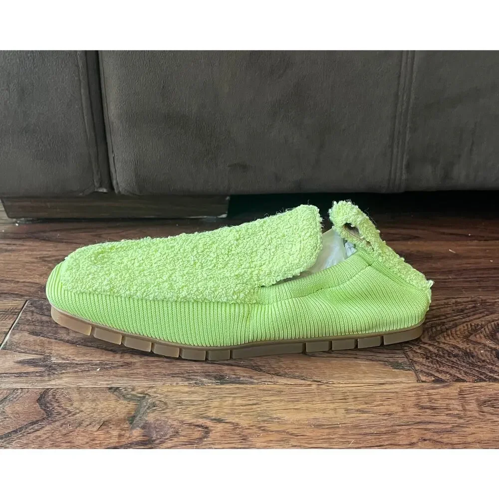 $1095 NIB Bottega Veneta Men's Lime Green Terry Cloth Knit Slip-On Loafers 42(9)